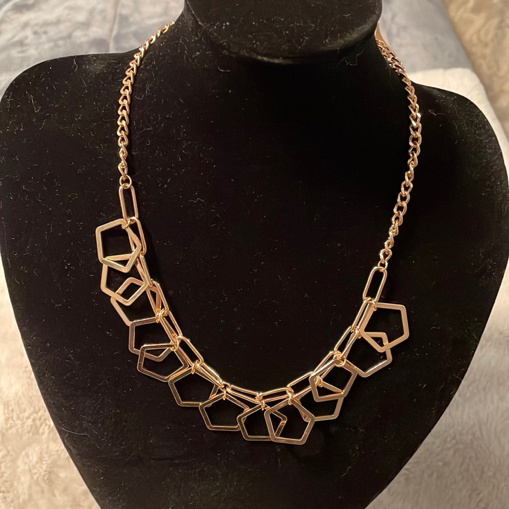 Versona gold coloured necklace with octagons NWT